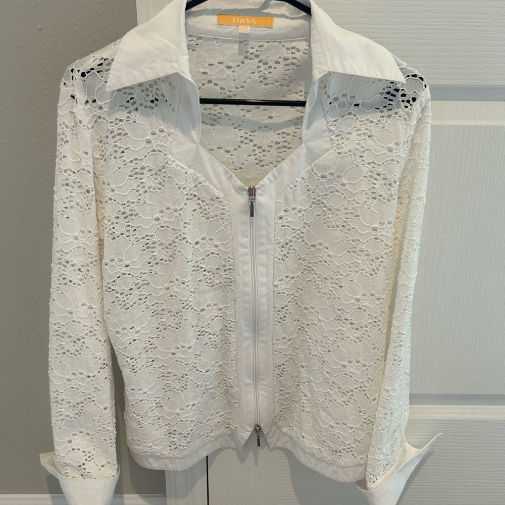 Biba White Lace Top